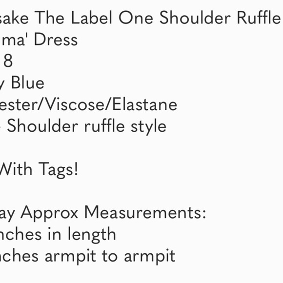 NEW NWT keepsake the label navy “my dilemma” mini one shoulder ruffle dress | 8 - Picture 9 of 9